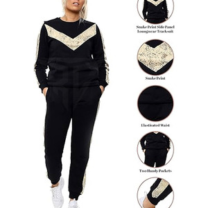 Conjunto Deportivo de Invierno para Mujer, Precio de Fábrica, Color Sólido, Logotipo Personalizado, 100% Algodón, 2 Piezas, Largo, Transpirable, Alta Calidad - Product Image 5