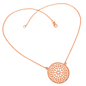 Collier pendentif design Art Déco, plaqué or rose et rhodium, argent sterling, bijoux faits à la main pour femmes, cadeau - Product Image 3