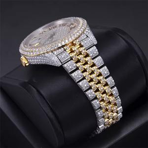 Reloj Mecánico de Lujo con Diamantes Moissanite Certificados por EGL, Estilo Hip Hop, con Cristales, para Hombre y Mujer, en Oro Amarillo, Automático - Product Image 2