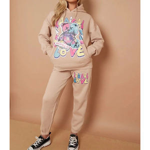 Streetwear personnalisé OEM ensemble pantalon de survêtement et jogging à capuche pour femmes impression mode décontractée pour l'hiver - Product Image 3