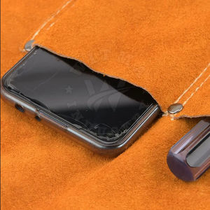 Delantal de trabajo de soldadura de cuero dividido resistente al calor personalizable equipo de seguridad de cuero de vaca con mangas de mano reutilizable - Product Image 6
