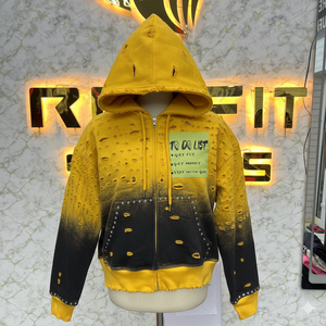 Sweat à capuche zippé pour homme, design unique, imprimé, rembourré, 100% coton, fabriqué en usine pour la saison hivernale, prix bas, sweat à capuche très demandé - Product Image 5