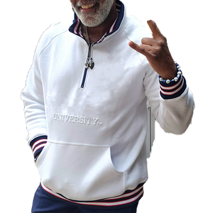 Sudadera Personalizada de Invierno con Cierre de Cremallera, Estilo Acid Wash, con Bordado Groove Phi, Blanca, Unisex |   Sudadera de Forro Polar Roja y Blanca con Logo Frontal - Product Image 2