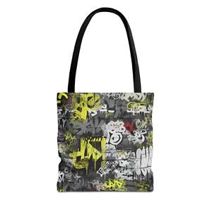 Borsa tote in tela con graffiti da donna - Product Image 1