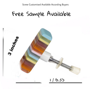 Boutons à rayures en résine à motif de bonbons industriels Long carré forme rectangulaire Armoire à tiroirs de haute qualité Commodes Armoires - Product Image 3