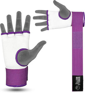 Adjustable Half-Finger Boxing Gloves with Long Wrist Strap MMA Gel Protective Gear Made of <b>Rubber</b> and Cotton - Product Image 5