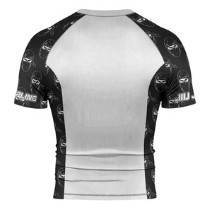 Rashguard de Manga Larga para MMA y BJJ para Hombre, Ropa de Lucha Transpirable, Antibacteriana, con Estampado Personalizado por Sublimación, Tejido de Poliéster/Nailon - Product Image 3