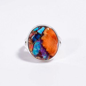 925 Sterling Silver Oyster Turquoise Ring Bijoux en pierres précieuses naturelles pour les femmes Commande en gros Bijoux en pierre naturelle pour les détaillants - Product Image 1