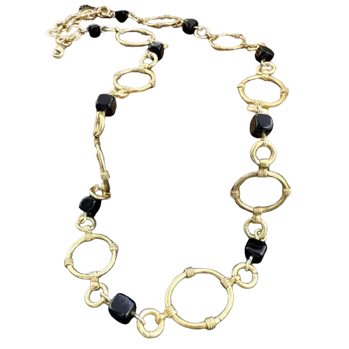 Cadena de collar de diseñador largo chapado en oro, joyería hecha a mano de latón de nueva tendencia para mujer, accesorios de collar de moda para mujer