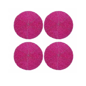 Sous-verre perlé à la main en verre pastèque ensemble de 6 pièces Barware Coaster café Table à manger accessoires par MD Handicrafts - Product Image 4