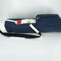 Sacs de golf avec broderie de logo personnalisé d'usine pochette en cuir et toile sac de support de golf LCGB-0014
