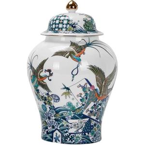 Urne funéraire en métal commémorative classique de style européen pour adultes Design floral bleu Fabriqué à la main Disponible au prix de gros - Product Image 5