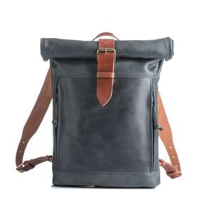 Sac à dos en cuir chamois véritable unisexe de qualité supérieure fermeture à la main pour voyage et trekking LRTB-0077B d'ordinateur portable décontracté - Product Image 1