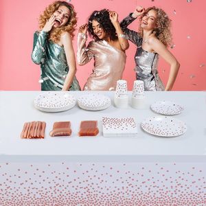 Confezione da 8 tovaglie rettangolari in plastica monouso 54*108 pollici copri tavolo da festa impermeabili - Product Image 2