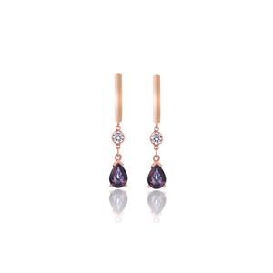 Azuris Elegant 925 Sterling Silver Pendant Design <b>Fine</b> <b>Stud</b> <b>Earrings</b> with Mystic Stone Made in Turkey - Product Image 1