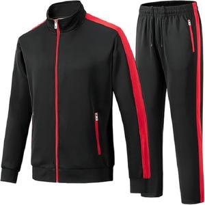 Chándal deportivo informal de 2 piezas con cremallera completa para hombre, chándal de manga larga para deportes de invierno, chándales informales para hombre - Product Image 1