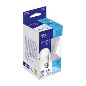 Volteck LED-75FC A19 Foco LED de 12W, Lámpara Luz de Día, Caja, 6500K 4000K con Certificación ETL para Uso Residencial, Plástico PC, CA/CC, E40 - Product Image 1