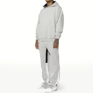 Nouveau design personnalisé ensembles de costumes empilés survêtements hommes costumes deux pièces hiver ensembles de pantalons empilés sweat à capuche survêtement sweats - Product Image 5