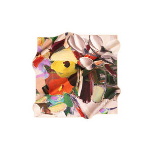 Pañuelo de Seda Crepé Satinado Cuadrado, Diseño a Mano, 90x90cm - Product Image 1