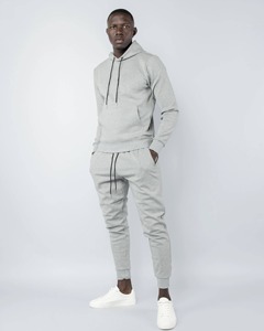 Unisex Custom Stacked Pants <b>Sweatpants</b> Hoodie Set <b>Flared</b> Tracksuit with Windbreaker for Men 100% Cotton Solid Pattern for Winter - Product Image 4