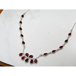 Collar de granate de Plata de Ley 925 con piedras preciosas de diamante facetado natural, regalo de joyería hecho a mano para su NL0142-GS - Product Image 3