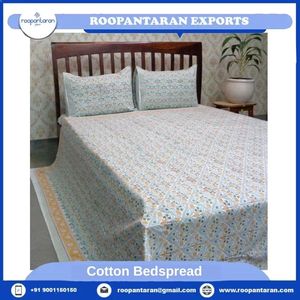 Luxe 100% coton 200TC tissé à la main écologique doux confortable reine taille couvre-lit à motifs floraux ensemble de draps pour la maison - Product Image 6