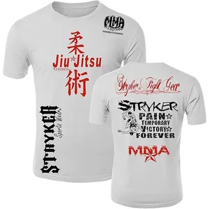 100% Algodão Alta Qualidade Personalizado Atacado OEM MMA Kickboxing Fighter T-Shirt Plus Size