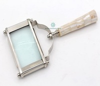 Handmade Nickel Finish 20x Brass Magnifying Glass Nautical Design, Vintage Style Handheld Magnifier for Reading Map Navigation
