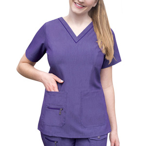 Uniforme d'hôpital respirant, blouses médicales pour femmes, logo personnalisé, manches courtes, uniforme d'infirmière, ensemble d'uniformes de médecin - Product Image 1