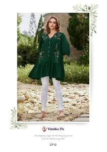 Fantaisie À La Mode Vêtements Ethniques Haute Sur Demande Lourd Rinkal Rayonne Court Kurti Avec Broderie Travail Femme Fabricant De Mode - Product Image 2