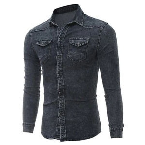 Best Quality Unique Design <b>Men</b> Denim <b>Shirt</b> Customized Color Short Sleeve <b>Men</b> Denim <b>Shirt</b> Top Trendy Product Denim <b>Shirt</b> - Product Image 4