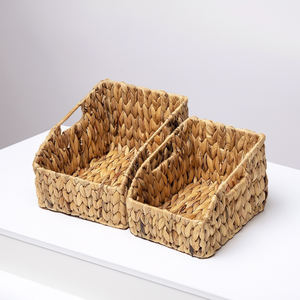 Cestas de Almacenamiento de Jacinto de Agua Hechas a Mano en Vietnam, Ecológicas, Duraderas, Multifuncionales, Organizador de Estilo Moderno para Cafetería, Minimalista - Product Image 4