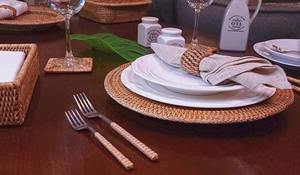 Mantel Individual de ratán tejido resistente, productos ecológicos hechos en Vietnam, decoración de mesa, mantel Individual tejido, venta al por mayor, Moderno - Product Image 4