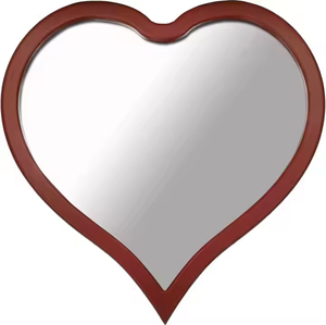 Industries Azora Grand miroir mural en forme de cœur en bois massif personnalisé Cadre rouge moderne Fait à la main Nouveaux produits - Product Image 1