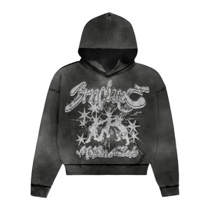 Sudaderas con capucha rosas personalizadas con diseño de logotipo estampado Puff ropa de calle cálida de invierno para mujeres logotipo personalizado posición frontal - Product Image 4