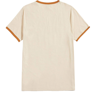 T-shirts bas quantité minimale de commande avec logo personnalisé pour hommes T-shirt à la mode uni doux au toucher T-shirt Ringer pour hommes T-shirt Ringer en coton OEM pour hommes - Product Image 5