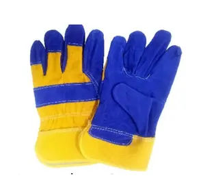 Double gréeur Gants de travail de sécurité en cuir Gants de protection de sécurité pour jardinage et construction