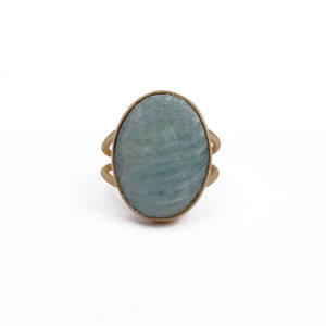 Amazonite Oval Shape CollecRing Double Band Gemstone Adjustable Ring Stone Elegant <b>Jewelry</b> Rings Green Stone <b>Minimalist</b> Ring - Product Image 2