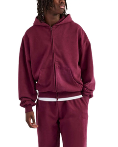 Winter Men Tracksuit Sun Faded Acid Wash Pullover Hoodies Sets Custom <b>Distressed</b> Embroidery Oversized Stacked Pants OEM - Product Image 6