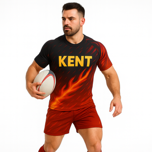 Conjunto de pantalones cortos de rugby sublimados personalizados opción a granel para equipos Club Escuela universidad de talla grande para el día del partido de entrenamiento suministro OEM - Product Image 1