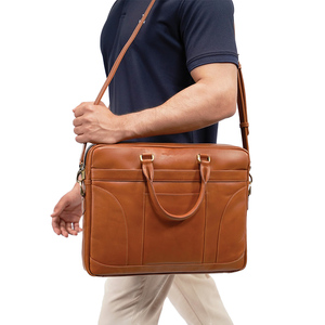 Sac d'ordinateurs en cuir véritable de luxe de haute qualité avec bandoulière sac pour ordinateur portable poignée sac d'ordinateur portable - Product Image 1
