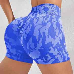 Women's Seamless Tie Dye Nylon Yoga Leggings Slim High Waist Hip Lift Fitness Shorts Stretchy Workout Sports Shorts - Product Image 4