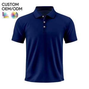 เสื้อถักผู้ชายสำหรับปักโลโก้ด้านหน้า |   เสื้อยืดแขนสั้นผ้าฝ้ายคุณภาพสูง ระบายอากาศได้ดี สำหรับการผลิตเสื้อผ้าจำนวนมากแบบ OEM/ODM - Product Image 1