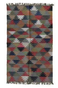 Vente en gros exportateur tissé à la main navette laine Jute Kilim tapis extérieur décor sol canapé canapé chemin de table brodé tapis tribal - Product Image 3