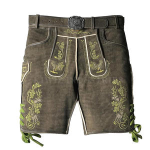 Custom Made Bavarian <b>Leather</b> <b>Shorts</b> Solid Color Cargo Style with Digital Printing New Style for Sale Made in Pakistan - Product Image 1