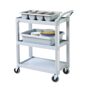 Chariot de service de luxe à 3 niveaux en métal décoratif de haute qualité pour les hôtels et les restaurants à domicile dans un design unique - Product Image 1