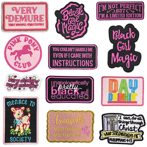 Parche Bordado Hecho a Mano con Letras Inglesas Estilo Vaquero Occidental, de Nailon con Impresión Digital y Lentejuelas Termoadhesivas, Personalizado, Unisex - Product Image 2