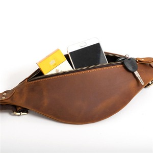 Sac banane en cuir pour hommes et femmes Ceinture de course Sac de ceinture de soutien pour le voyage Sports Randonnée Cyclisme Pêche Course à pied - Product Image 3