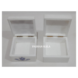 Las últimas cajas de joyería de nácar azul con incrustaciones de mármol Blanco de forma cuadrada para decoración del hogar y regalo de negocios importador y exportador - Product Image 3