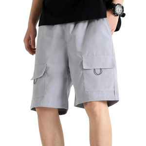 Pantalones cortos Cargo con múltiples bolsillos estilo callejero para hombre de verano hechos a medida pantalones cortos para correr en blanco con diseño sólido personalizado al por mayor - Product Image 1